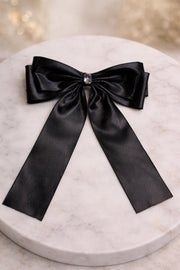 Faux leather Ribbon Bow Clip