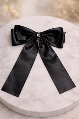 Faux leather Ribbon Bow Clip