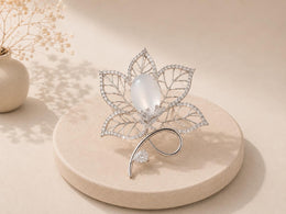 Celeste Bloom Cat-Eye Pearl Brooch