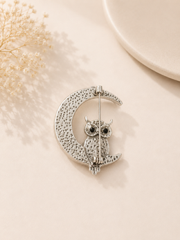 The Moonlit Abalone Owl Brooch