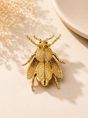 Golden Noir Bee Brooch