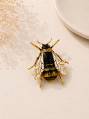 Golden Noir Bee Brooch