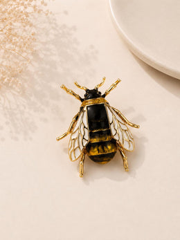 Golden Noir Bee Brooch