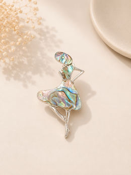 Ballerina Abalone Shell Brooch