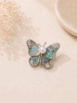The Iridescent Abalone Butterfly Brooch
