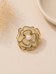 Royal Bloom Pearl Crystal Brooch