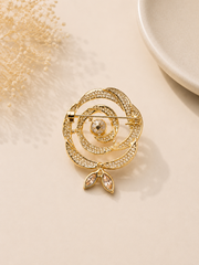 Royal Bloom Pearl Crystal Brooch