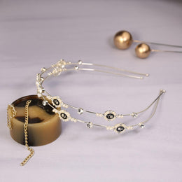 Pearl Rose Silver Hairband