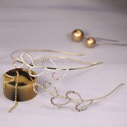 Pink Leaf Crystal  Hairband