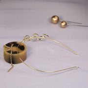 Side Leaf Pearl & Crystal Headband