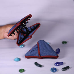Denim Oversized Pyramid Clutcher