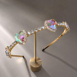Rainbow Heart Crystal Barbie Hairband