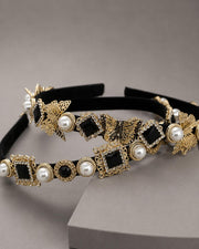 Noir Luxe Pearl & Crystal Embellished Hairband