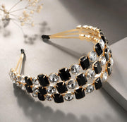 Noir Crystal Triple-Line Luxe Hairband