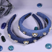 Denim Padded Evil Eye Hairband