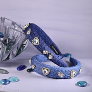 Denim Padded Evil Eye Hairband