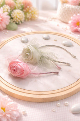 Soft Satin Rose Kids Headband