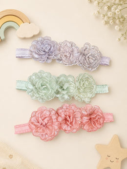 Pastel Bloom Baby Headband Set