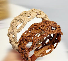 Braided Faux Leather Hairbands