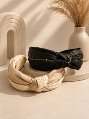 Knotted Luxe Chain Detail Hairbands