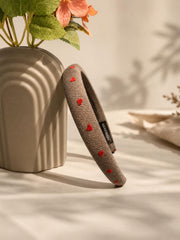 Embroidered Heart Padded Hairbands