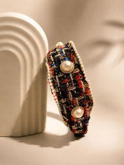 Pearl-Trim Tweed Luxe Hairband