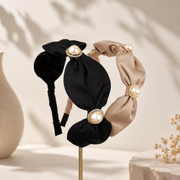 Pearl Embellished De-Structured Hairbands