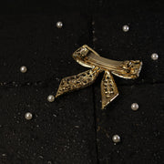 Golden Pearl & Crystal Bow Hair Clip