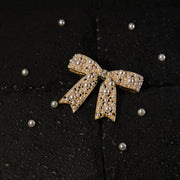 Elegant Pearl-Studded Bow Hair Clip