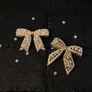 Elegant Pearl-Studded Bow Hair Clip