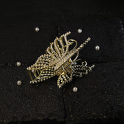Pearl & Crystal Butterfly Hair Clutcher / Claw