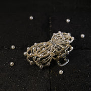 Pearl & Crystal Bow Hair Clutcher / Claw