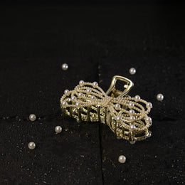 Elegant Pearl Bow Hair Clutcher